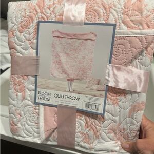 Pink and White Quilt Throw
